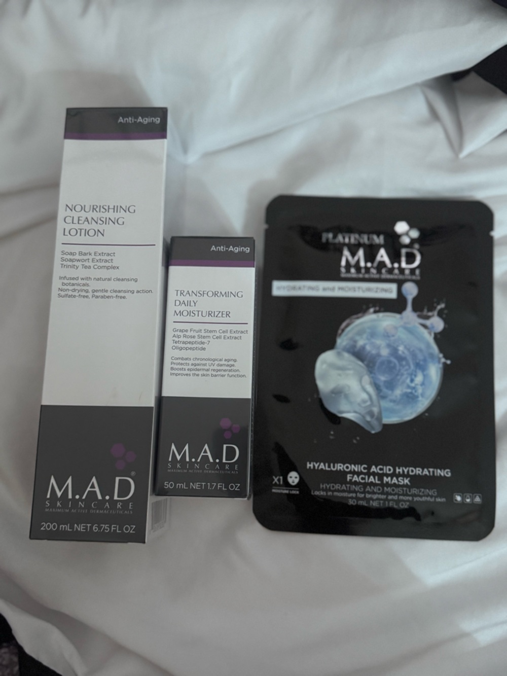 MAD ANTI AGING Moisturizer & Nourishing Cleansing Lotion and mask bundle
